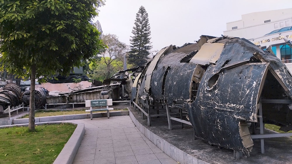The museum showcases the iconic wreckage of a B-52, a powerful symbol of Vietnam’s resilience and victory